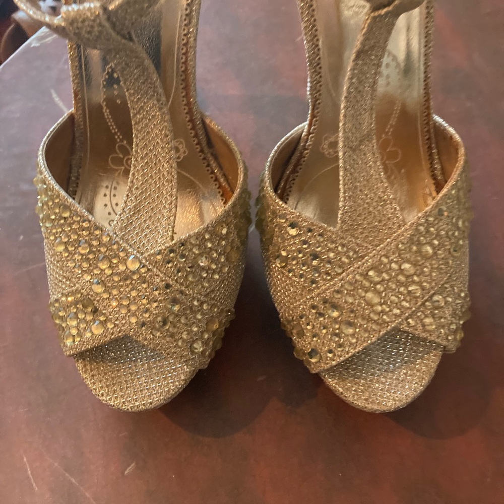 LaSonia gold high heels